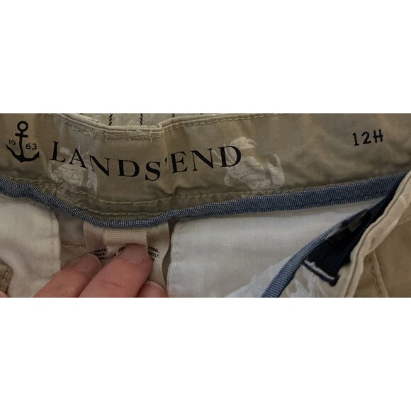 Lands End Boys 12H Cargo Shorts Khaki Crabs Nautical Summer Adjustable Waist EUC - Picture 6 of 15